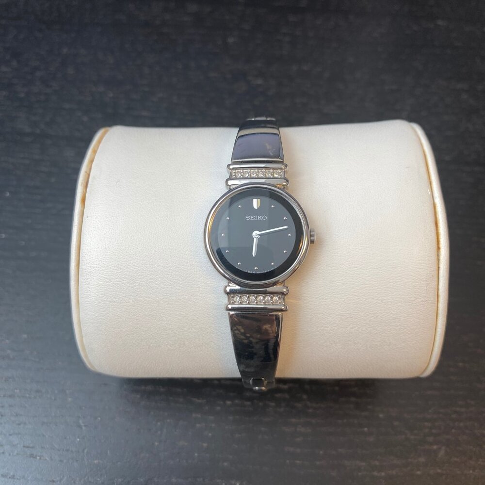 Seiko Women's Black Dial Stainless Steel Watch